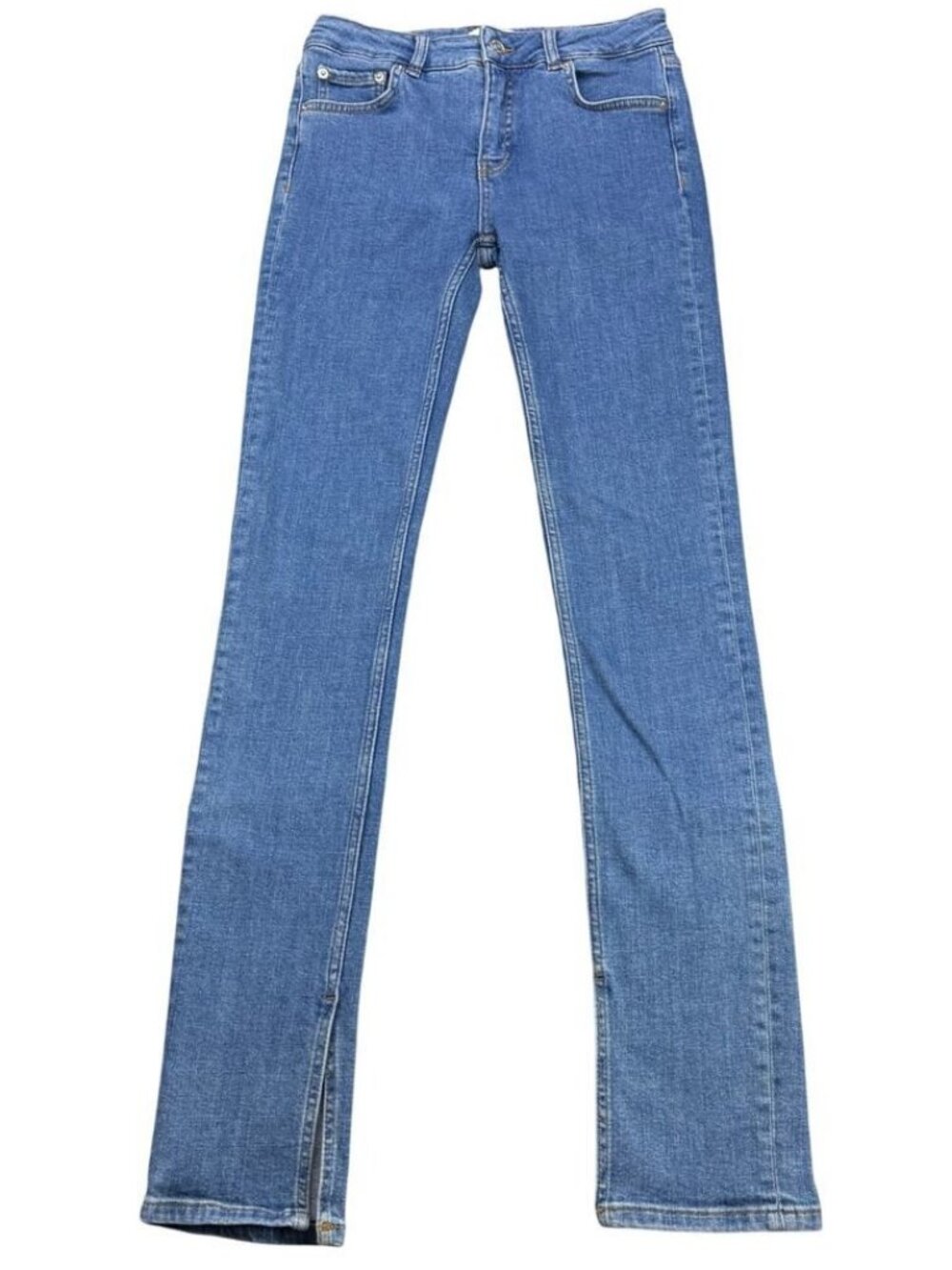 Ganni Mid Rise Side Split Hem Slim Jean - Picture 2 of 8